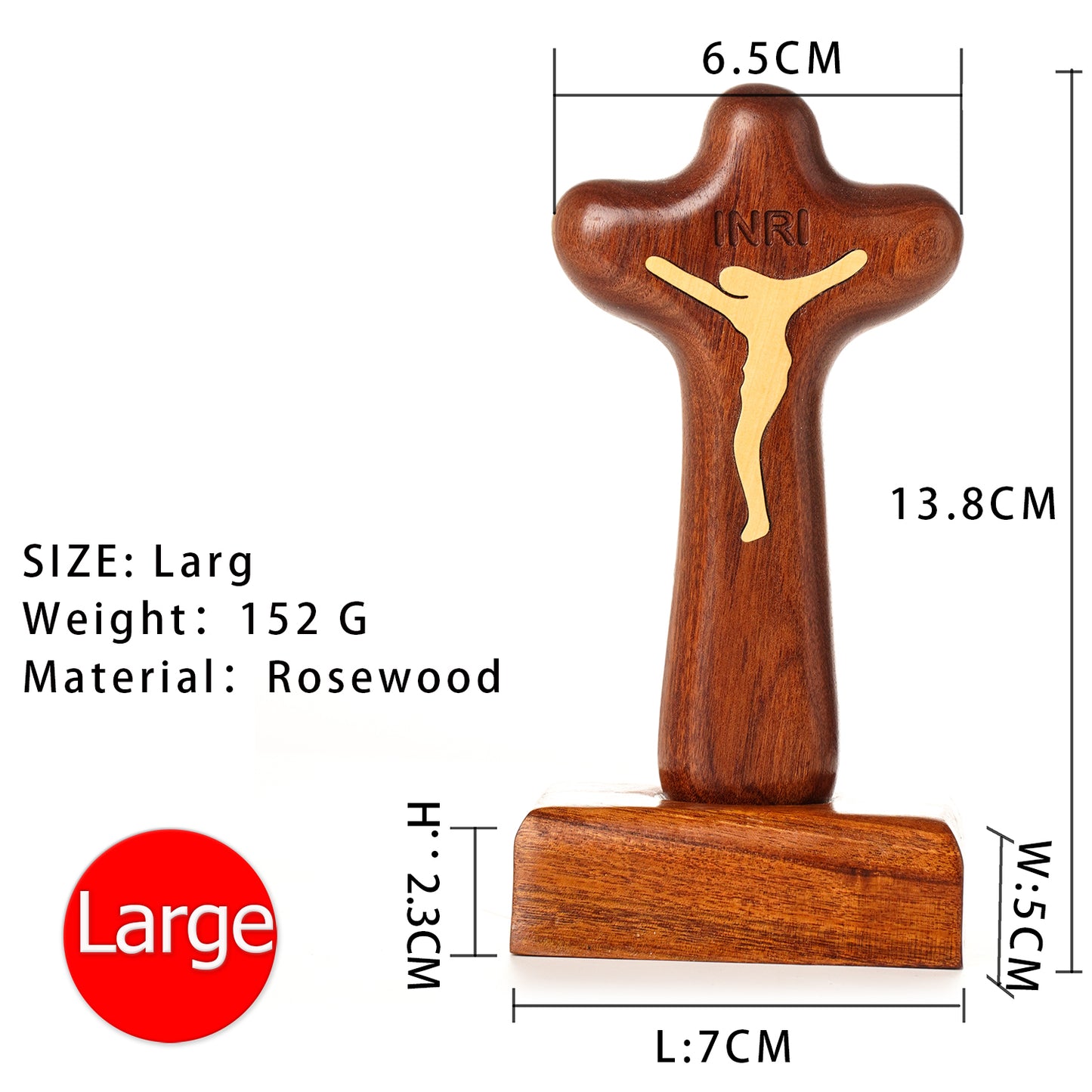 Standing Wooden Crucifix Cross,Christian Catholic Standing Jesus Statue Crucifix Prayer Wall Decor for Home
