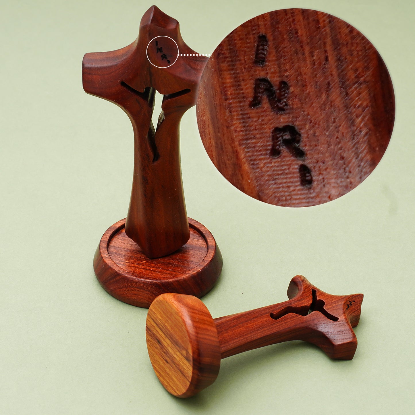 Rosewood Magnetic Attachment Standing Crosses Wooden Tabletop Versatile Cross for Home Church Decor Prayer Gifts
