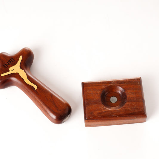 Standing Wooden Crucifix Cross,Christian Catholic Standing Jesus Statue Crucifix Prayer Wall Decor for Home