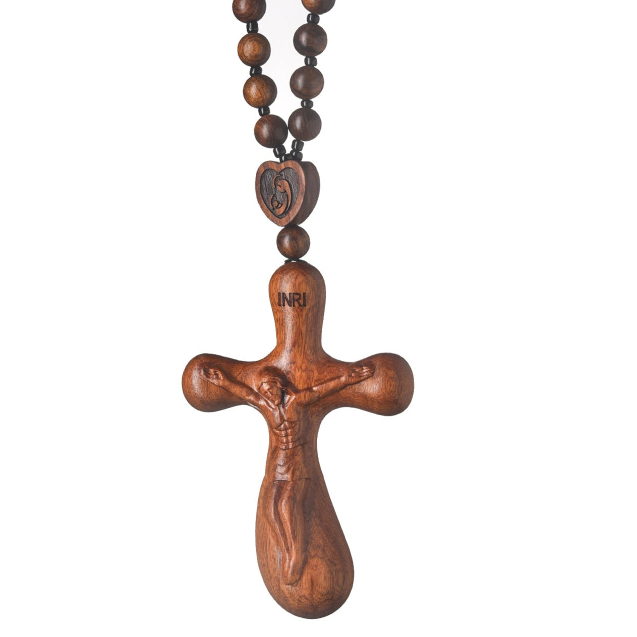 Wooden Cross Hand Piece Compact Ergonomic Design Handheld Cross in Car Home Handing Ornament Accessory