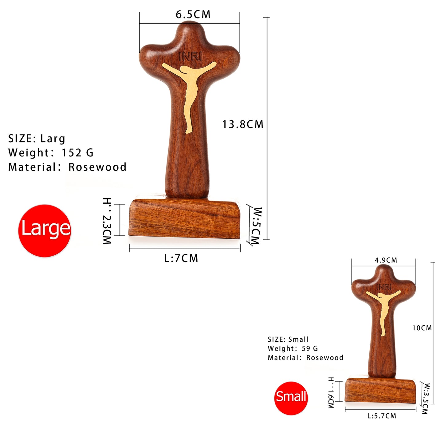 Standing Wooden Crucifix Cross,Christian Catholic Standing Jesus Statue Crucifix Prayer Wall Decor for Home