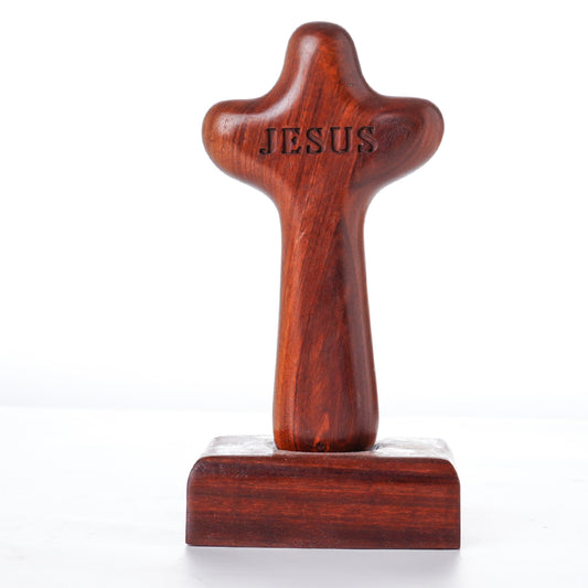 Standing Wooden Crucifix Cross,Christian Catholic Standing Jesus Statue Crucifix Prayer Wall Decor for Home