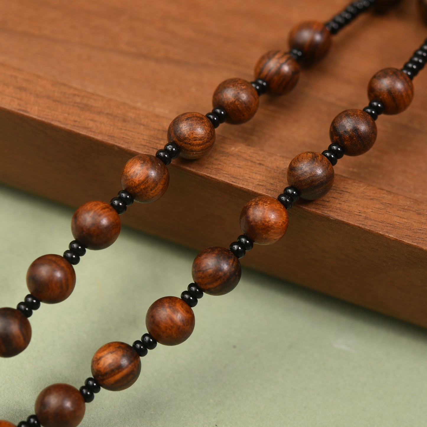 Catholic Rosaries Necklace Cross Crucifix, Natural Wooden Handmade Rosary Beads Prayer Gifts for Women Men